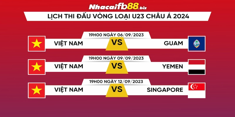 Lịch thi đấu vòng loại của Việt Nam
